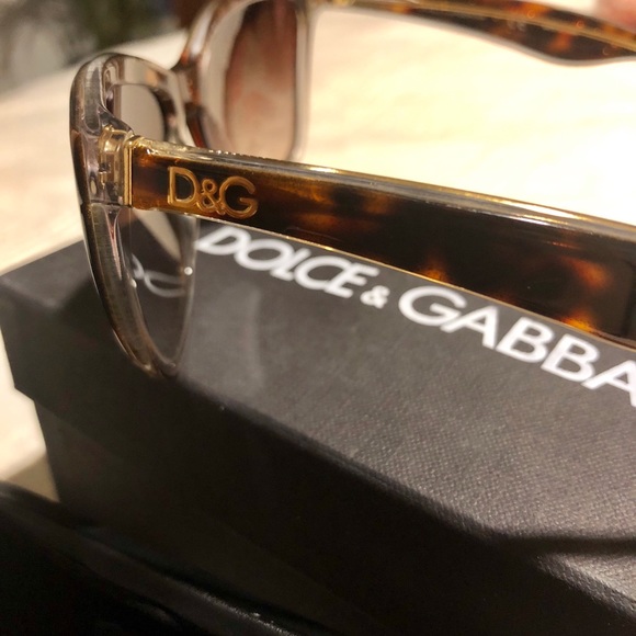 Dolce & Gabbana Havana Glitter Gold Sunglasses - Picture 3 of 4